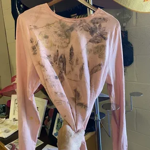 A printed from nature shirt printed by Margie Trembley