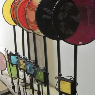 Created right here in Springfield by Glenn Trembley. Fused &amp; etched glass garden stakes, perfect item to brighten up your garden. Year round