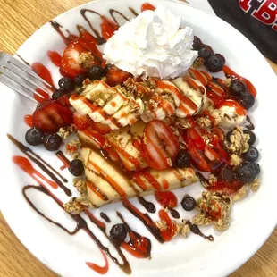 Very Berry Crunch Stuffed Crepes
