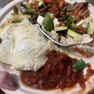 Excellently prepared Egg White Vegetable Omelette