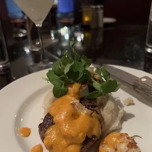 Fire blue medallions &amp; shrimp