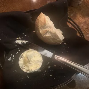 Bread with salted butter.