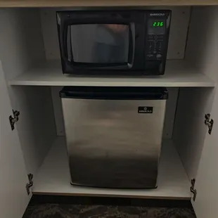 Microwave and mini fridge