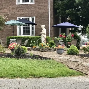 Court yard with tables in garden