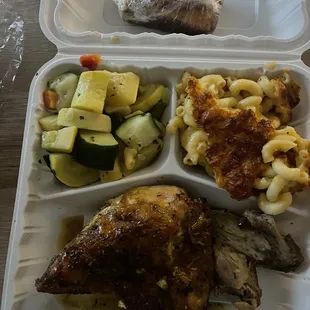 Too Good to Go order: Baked chicken, veggies, Mac &amp; choice of bread