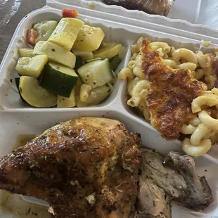 Too Good to Go order: Baked chicken, veggies, Mac &amp; choice of bread