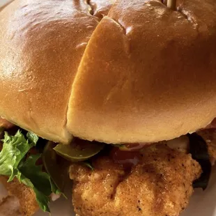 Fried Salmon Burger