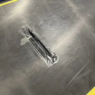 Taped large hole on the trampoline, hole was probably 18" by 1" and only taped to fix