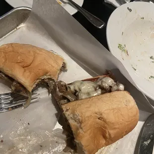 Philly cheesesteak sandwich
