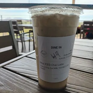 Chai Latte (24oz, iced, with oat milk)