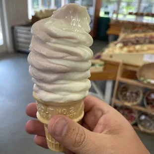Strawberry vanilla soft serve
