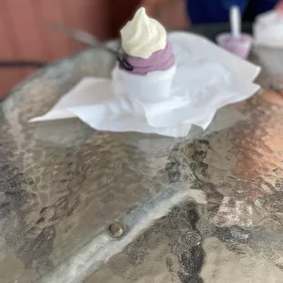 Blackberry and vanilla ice cream