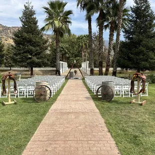 Gorgeous ceremony set up with breathtaking view