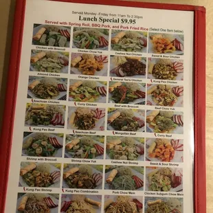 Chinese menu