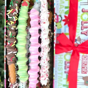 Caramel chocolate covered pretzels