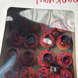 Last minute order and she provided exactly what I needed. These are spider man cupcakes half vanilla/ half chocolate :)
