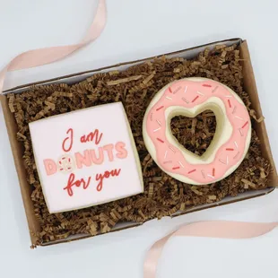 a box of decorated cookies