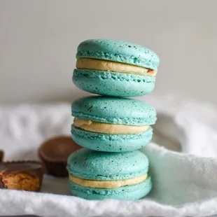 a stack of macarons