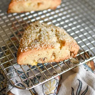 two scones on a cooling rack