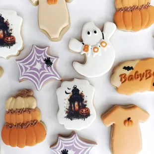 Halloween baby shower cookies