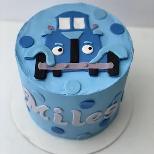 Blue car cake