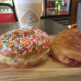 Sprinkles Donut &amp; Raspberry filled Donut