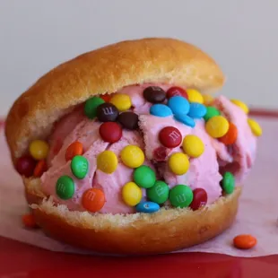 Donut Ice Cream Sandwiches now $2.99! (Toppings $.50)