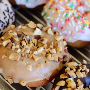 To add extra flavor, we roast the peanuts topped on our donuts. YUM!