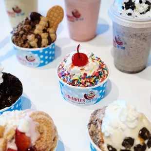 a variety of desserts