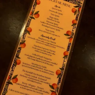 menu