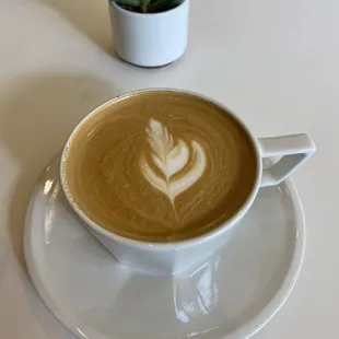 a cup of coffee on a saucer