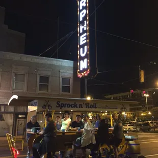 Main Street Memphis under the lights of the Orpheum Theatre.