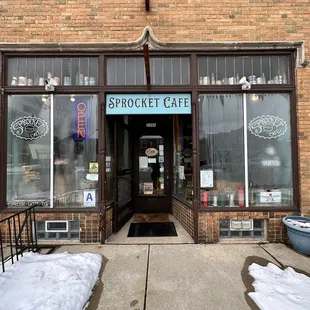 the front of the building