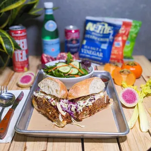 Porky Sandwich.

slow cooked shoulder pork, b.b.q and coslaw.
