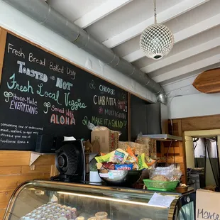 menus on a blackboard