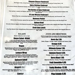 a menu for a special occasion