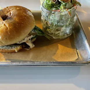 Shroom sandwich with Brussel sprout slaw!