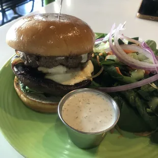 The shroom cap sandwich with an added beef patty. Yummm