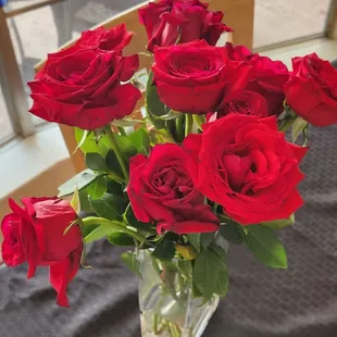 The beautiful Valentine roses my husband bought from Sprouts on S. Carrier Pkwy still going strong 8 days later.