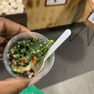 Sample of apple, walnut, and quinoa salad