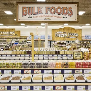 a display of various foods