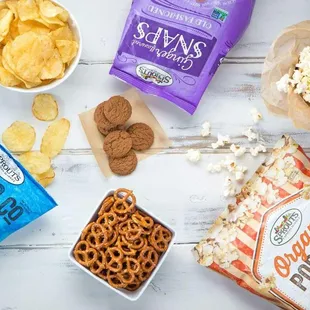 a variety of snacks