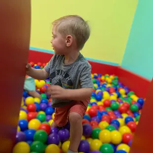 Slide into ball pit