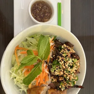Grilled Pork Vermicelli with House Eggroll