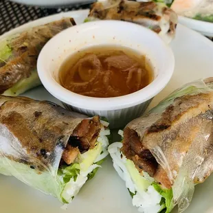 Grilled pork spring roll