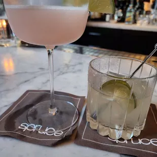 Grey Goose Cosmo and Fortaleza repo and lime.