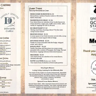 Spruced Goose Station Menu