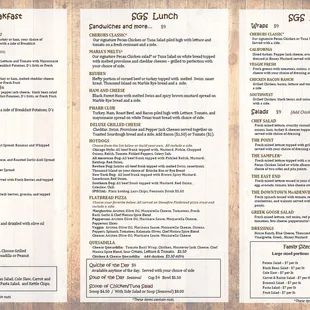 Spruced Goose Station Menu