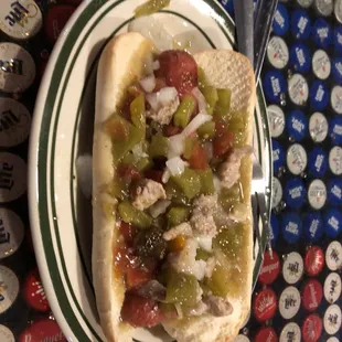 Green Chile Hot Dog