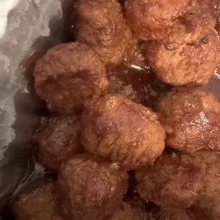 Disgusting massive frozen meat balls